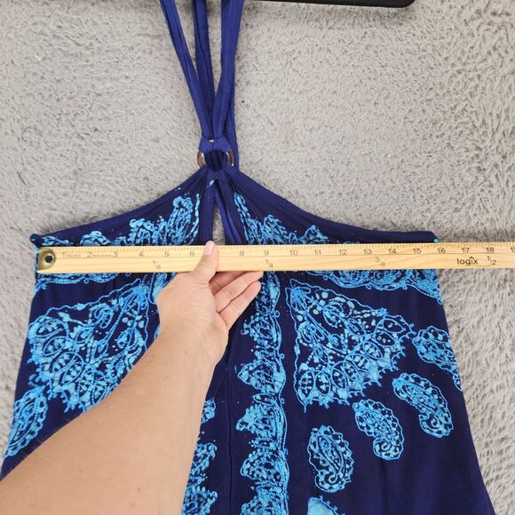 Advance Apparel Dress Womens One Size Blue Beach Halter Tie Summer *GUC* - Picture 5 of 9